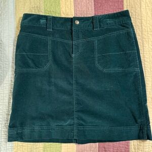 Athleta teal green velvet skirt